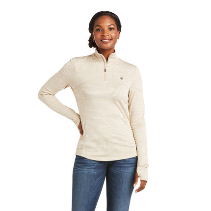 Ariat - Baselayer 1/4 Zip Gridwork | 10037254 | Raw Canvas