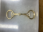 Small 18k Gold Plated Snaffle Bit Stock Pin, Clear | J952cl |