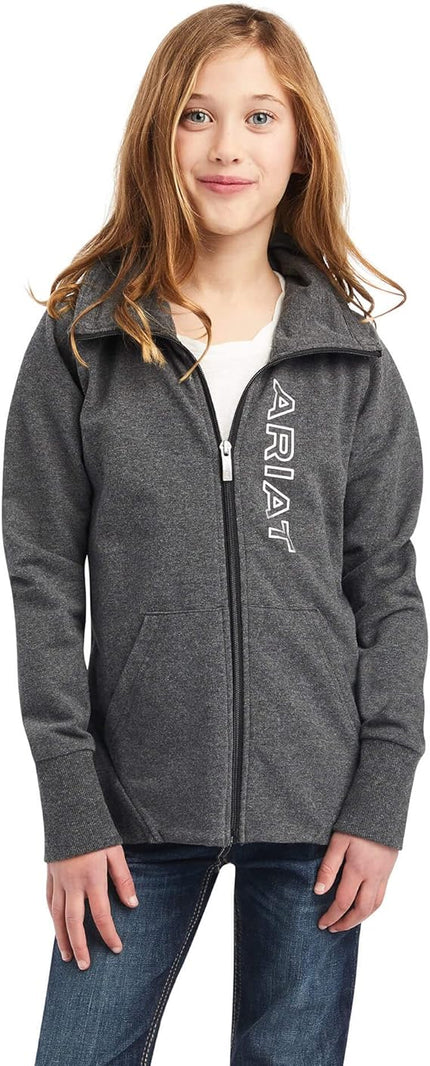 Ariat - Youth Sweater Full Zip | 10041370 | Charcoal Grey