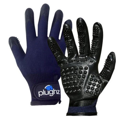 Plughz Wet/Dry Grooming Glove | Navy |