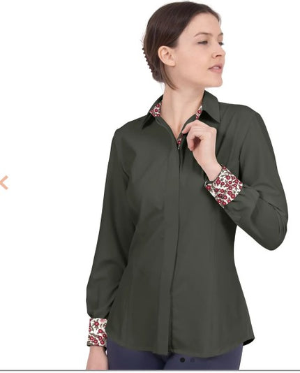 Riverton Western LS Show Shirt - Olive