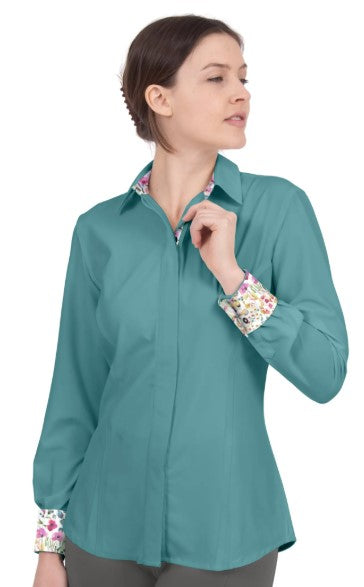 Riverton Western  LS Show Shirt Turquoise