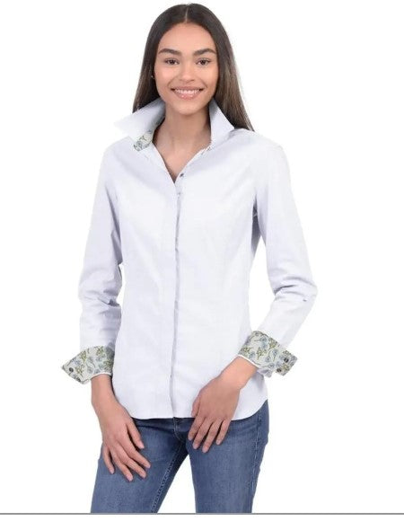 Riverton Western LS Show Shirt - White