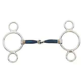 Centaur | 470540 | Blue Steel Jointed 2-ring Gag Bit |
