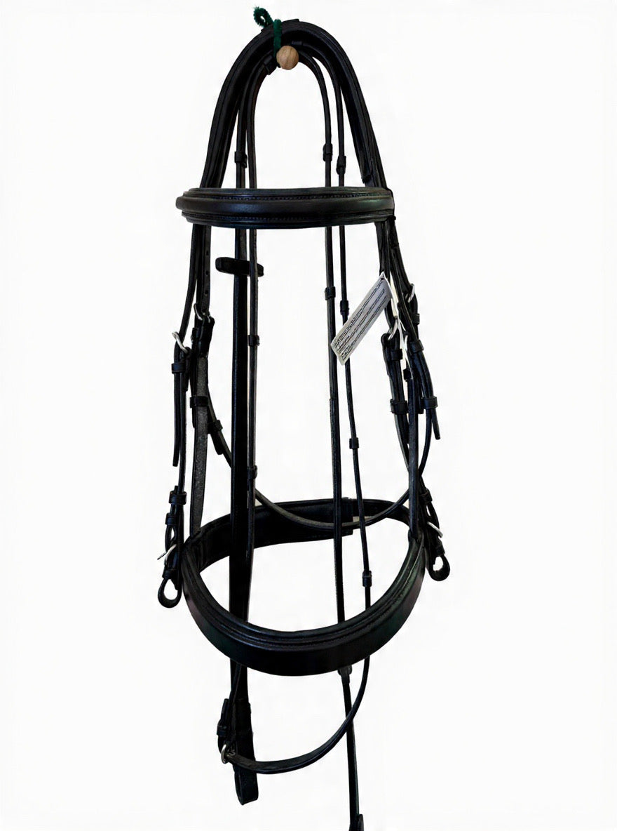 Aramas Dressage Bridle w/ Padded Wide Noseband | 1519 | Black | Horse