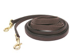 Nunn Finer Draw Reins Rubber Soft Grip w/ Brass Snaps | 92inch | 7S | Havana |