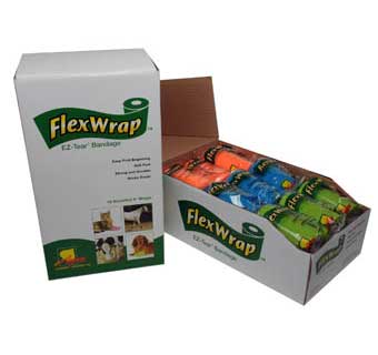 FLEX WRAP (Vet Wrap) EZ-TEAR  BANDAGE 4 IN ASSORTED COLOR ROLLS 1/PKG