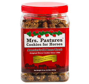 MRS. PASTURES  COOKIES FOR HORSES 2 LB SQUARE COOKIE JAR 1/PKG