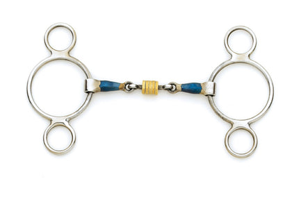 Centaur Blue Steel Double Jointed w/ Brass Rings 2-Ring Gag Bit | 468624 |