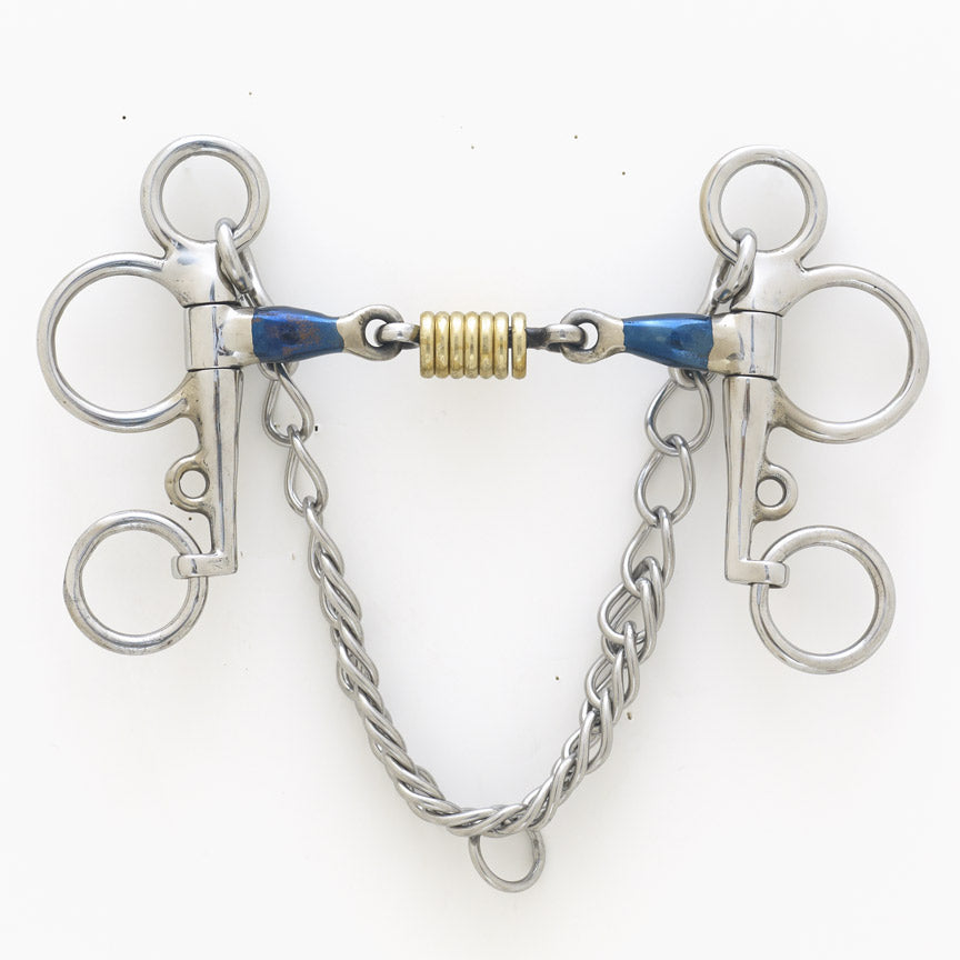 Centaur Blue Steel Double Jointed w/ Brass Rings Tom Thumb Pelham Bit | 470289 |