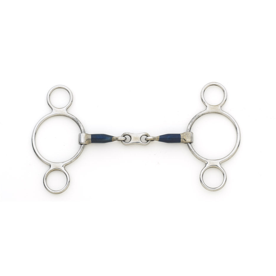 Centaur Blue Steel French Link 2-Ring Gag Bit | 470538 |