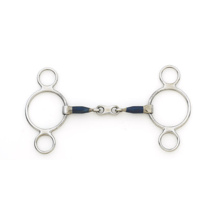 Centaur Blue Steel French Link 2-Ring Gag Bit | 470538 |