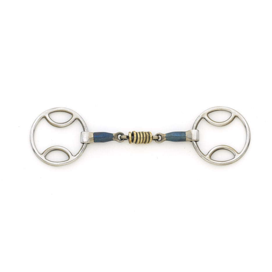 Centaur Blue Steel Double Jointed Loop Ring Bit With Brass Rings | 470544 |